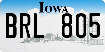IA license plate BRL805