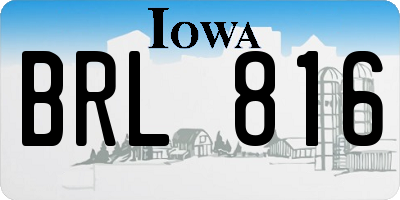 IA license plate BRL816