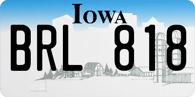 IA license plate BRL818