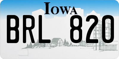 IA license plate BRL820