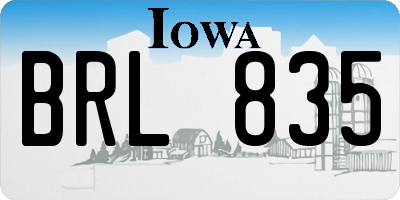 IA license plate BRL835