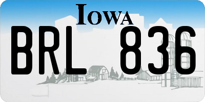 IA license plate BRL836