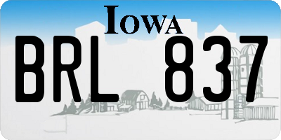 IA license plate BRL837