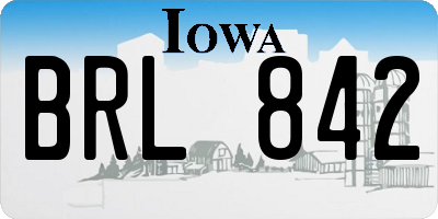 IA license plate BRL842