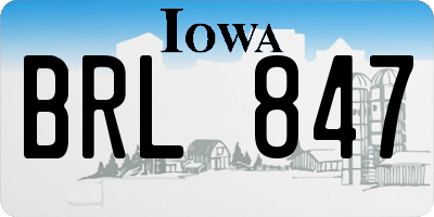 IA license plate BRL847