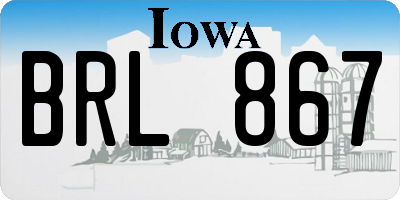 IA license plate BRL867
