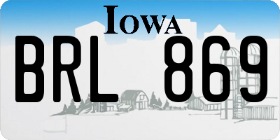 IA license plate BRL869
