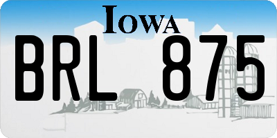 IA license plate BRL875