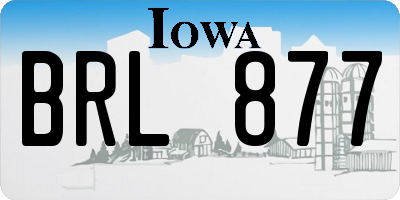 IA license plate BRL877