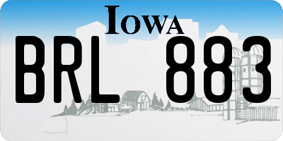 IA license plate BRL883
