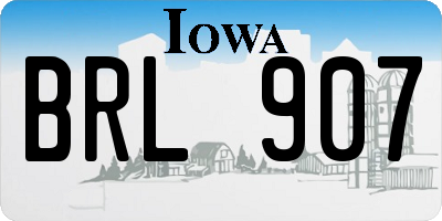 IA license plate BRL907