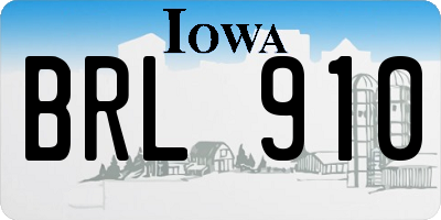 IA license plate BRL910