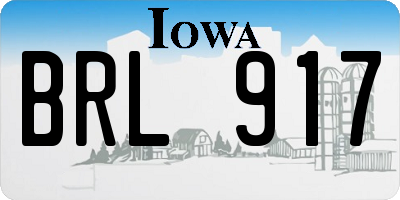 IA license plate BRL917