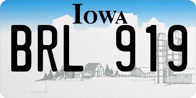 IA license plate BRL919