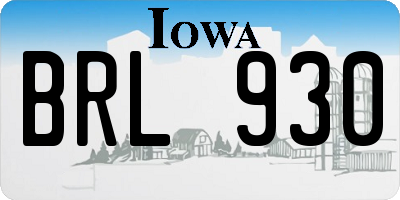 IA license plate BRL930