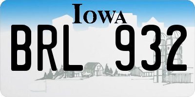 IA license plate BRL932