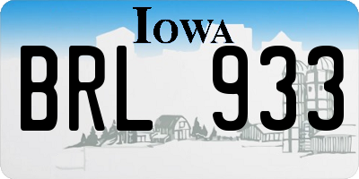 IA license plate BRL933