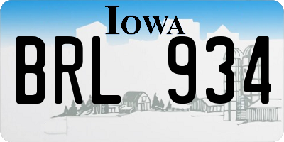 IA license plate BRL934