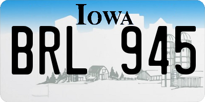 IA license plate BRL945