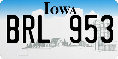IA license plate BRL953