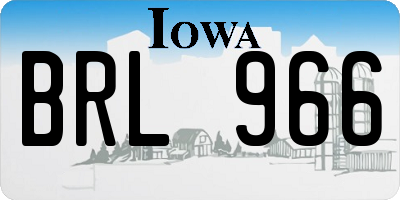 IA license plate BRL966