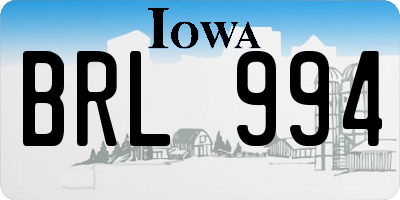 IA license plate BRL994