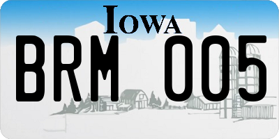 IA license plate BRM005