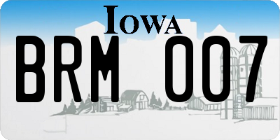 IA license plate BRM007