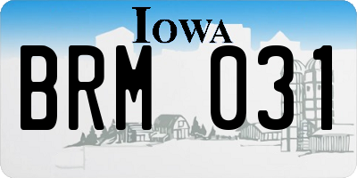 IA license plate BRM031