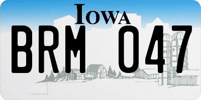 IA license plate BRM047