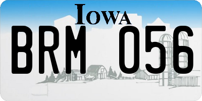 IA license plate BRM056