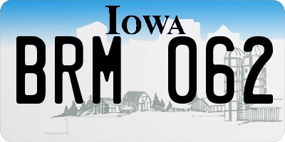 IA license plate BRM062