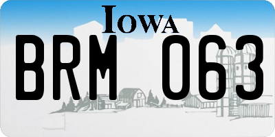 IA license plate BRM063