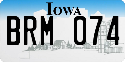 IA license plate BRM074