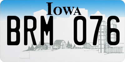 IA license plate BRM076