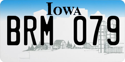 IA license plate BRM079