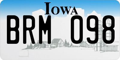 IA license plate BRM098