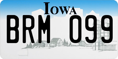IA license plate BRM099
