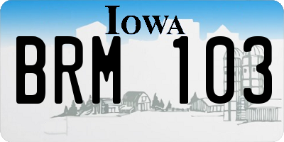 IA license plate BRM103