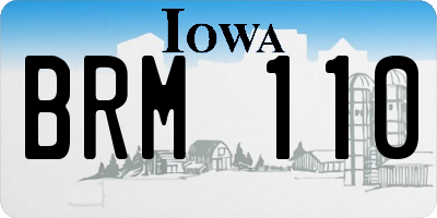 IA license plate BRM110