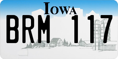 IA license plate BRM117