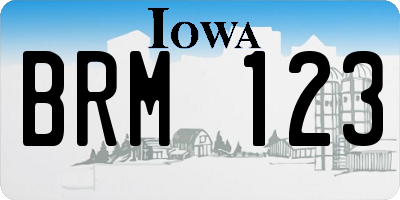 IA license plate BRM123