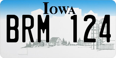 IA license plate BRM124