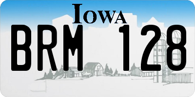 IA license plate BRM128