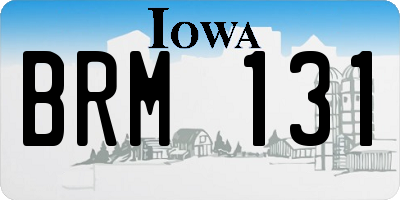IA license plate BRM131