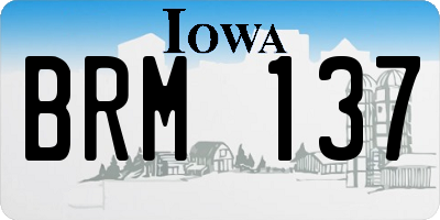 IA license plate BRM137
