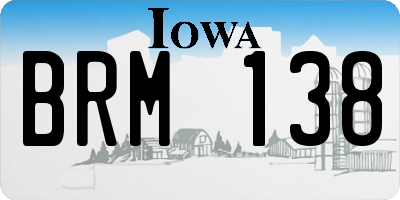IA license plate BRM138
