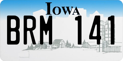 IA license plate BRM141