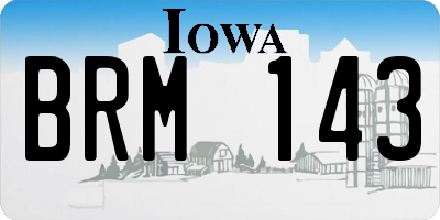 IA license plate BRM143