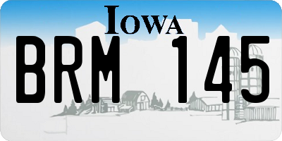 IA license plate BRM145